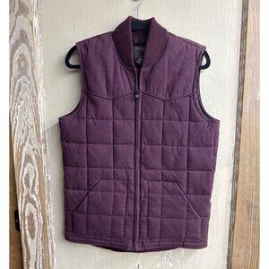 Roper Womens Quilted Zip-Up Vest XL Purple Burgundy Western Style Cotton Blend